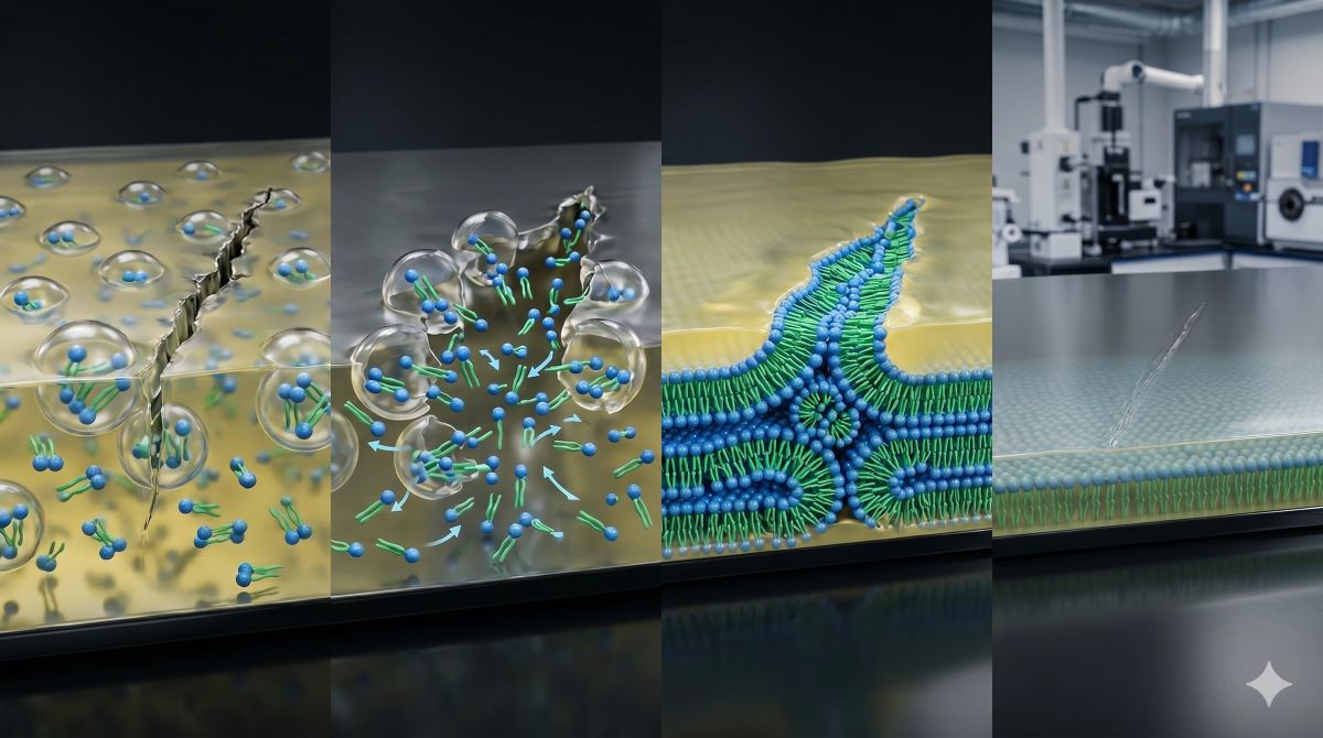 Self-healing coatings using gemini surfactants
